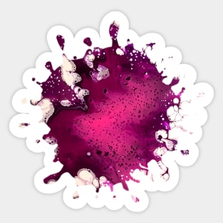 Maroon/Pink Acrylic Pour Painting Sticker